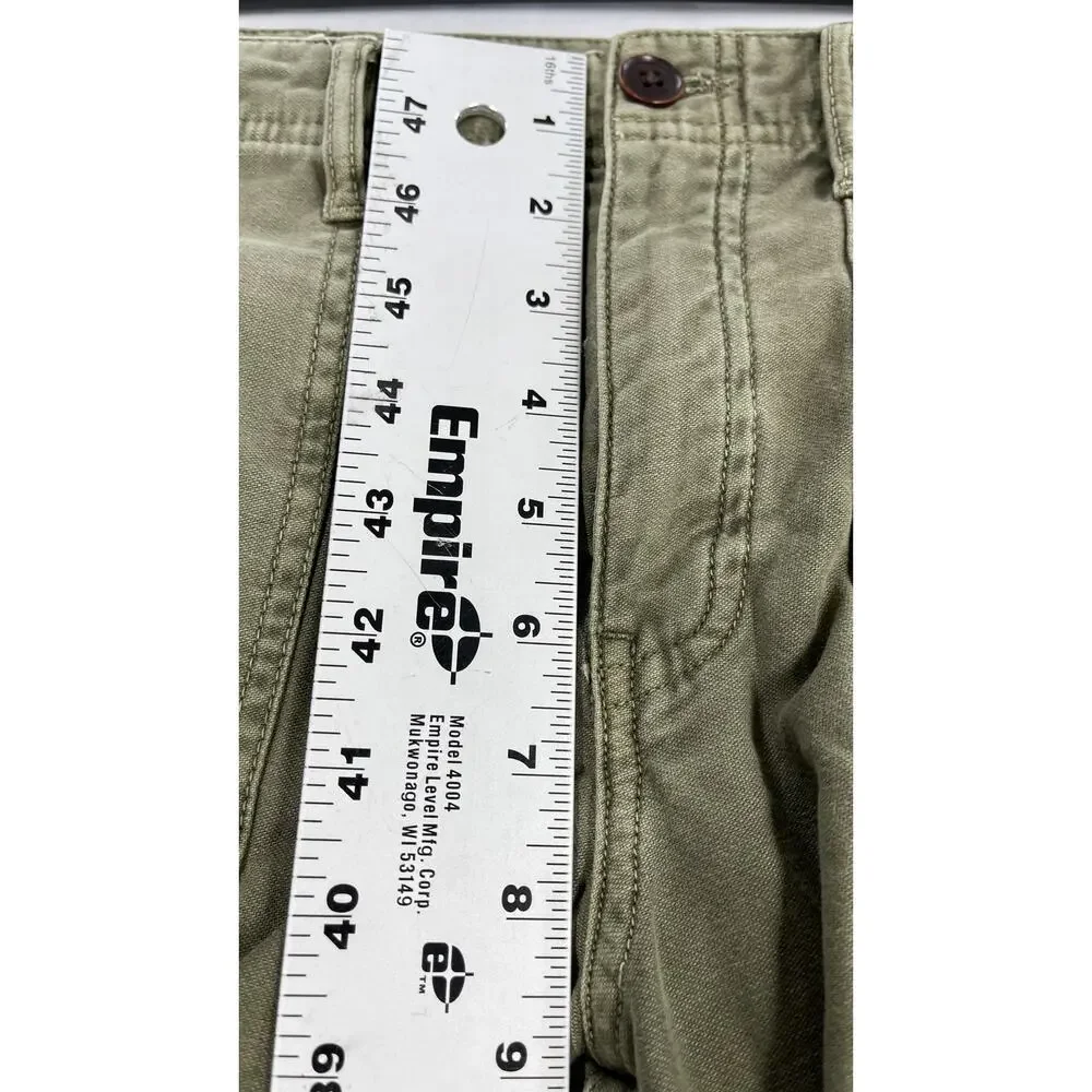 Abercrombie Fitch Jeans 8 Green Embroidered Floral Raw Hem Slim Boyfriend Y2K